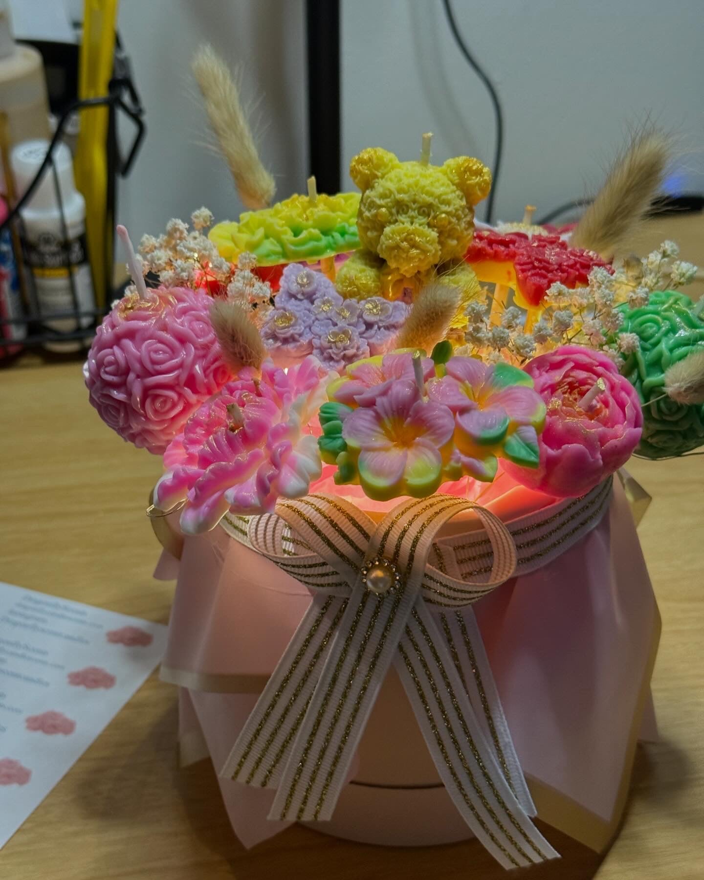 Flower bouquet / Yellow Teddy bear